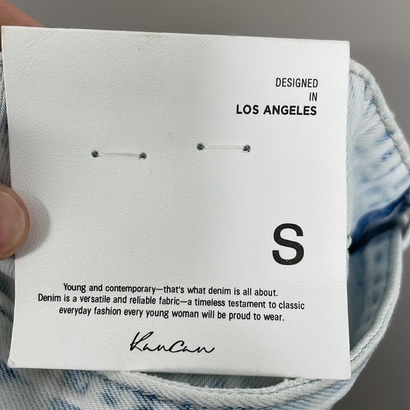 KanCan NWT Jean Skirt Estilo Striped Mini Skirt Denim Blue White Size Small S - Picture 10 of 13